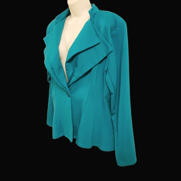 Hybrid & Company Women Double Notch Lapel Sharp Shoulder Pad Office Blazer 2xl - Picture 6 of 12